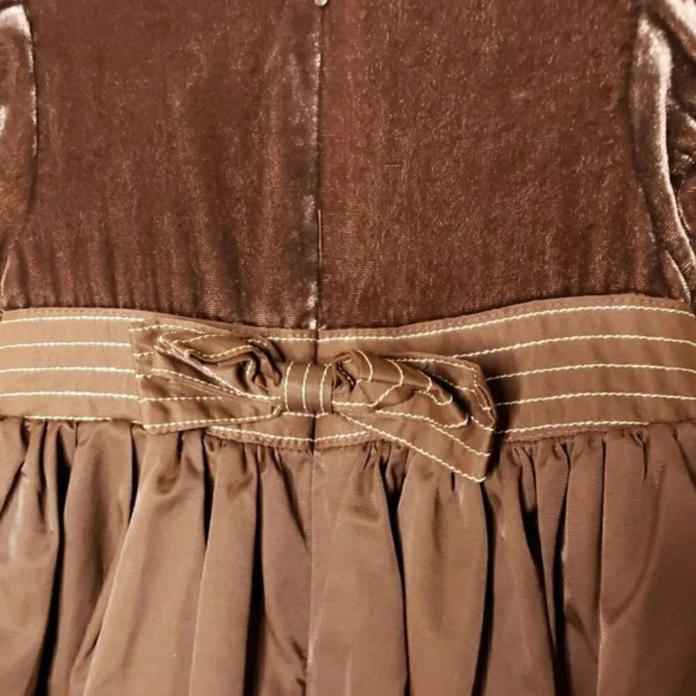 Gymboree Toddler Brown Velvet & Taffeta Feel Dress